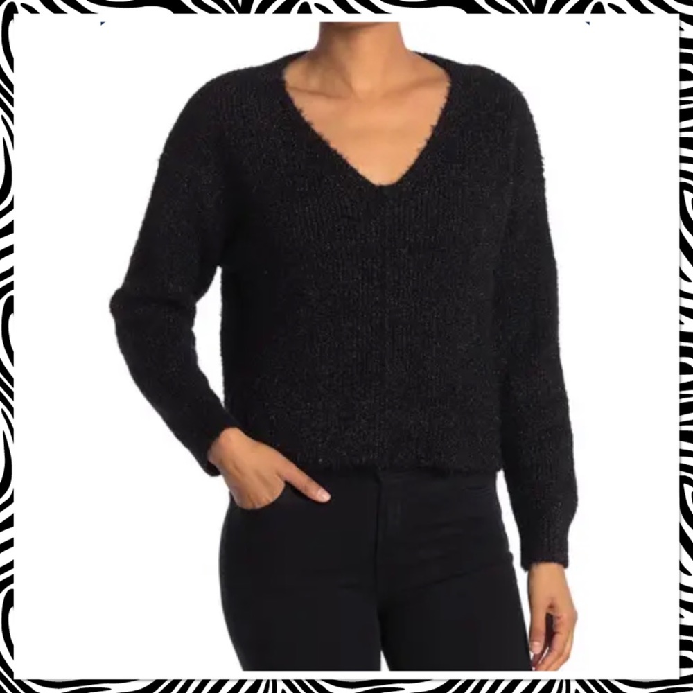 Abound V-Neck Boucle Knit Sparkly Sweater
